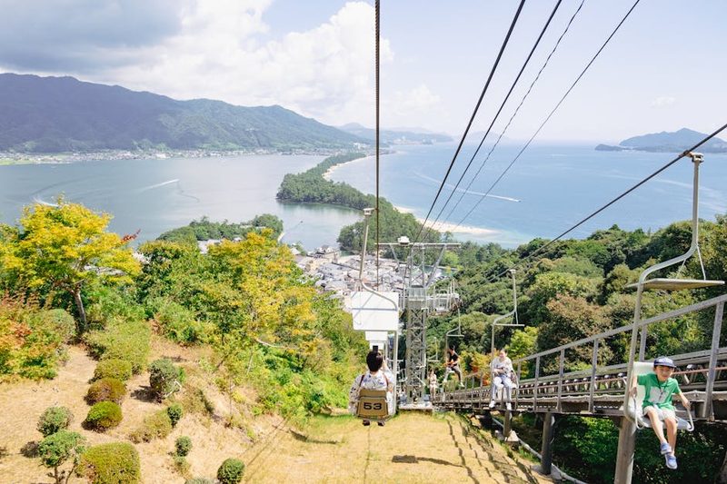 Panoramic mountain view from chairlift