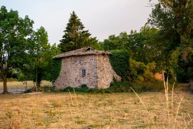Rustic stone house in the Hokkaido countryside
