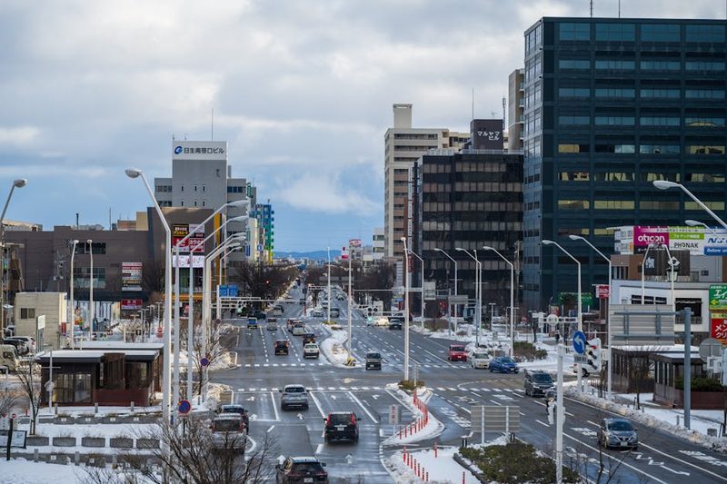 Asahikawa city view in Hokkaido