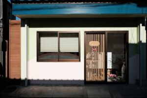 Traditional Japanese building facade and entrance