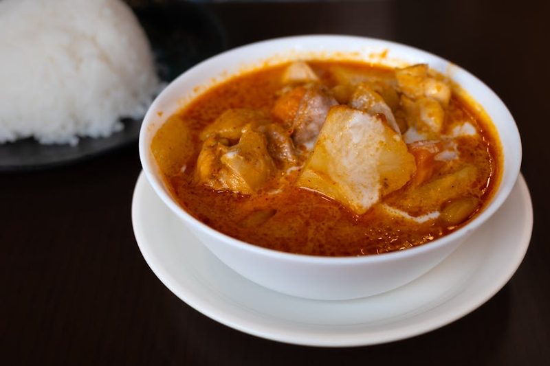 Flavorful Japanese curry served with steaming white rice