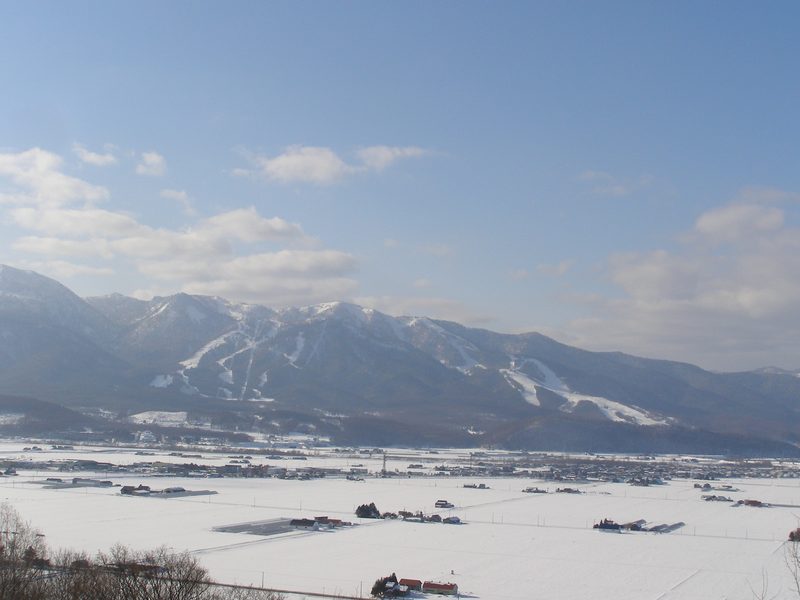 Furano Snow Resort ski slopes and mountain views in Hokkaido
