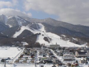 Furano ski resort terrain showing the mountain zones in winter