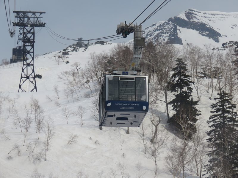 Asahidake Ropeway station surrounded by deep snow in Hokkaido