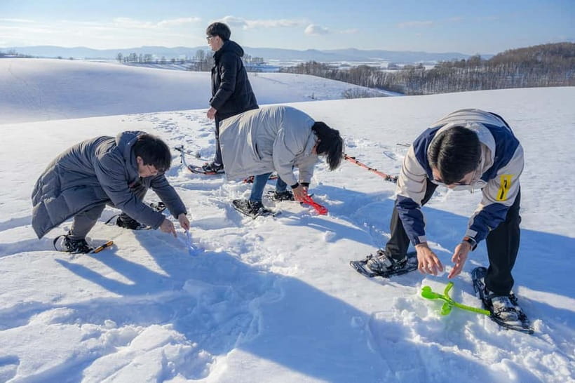 Snowshoeing on a Sparkling Biei Hill & Winter Cafe Time - Snowshoeing without a technical learning curve